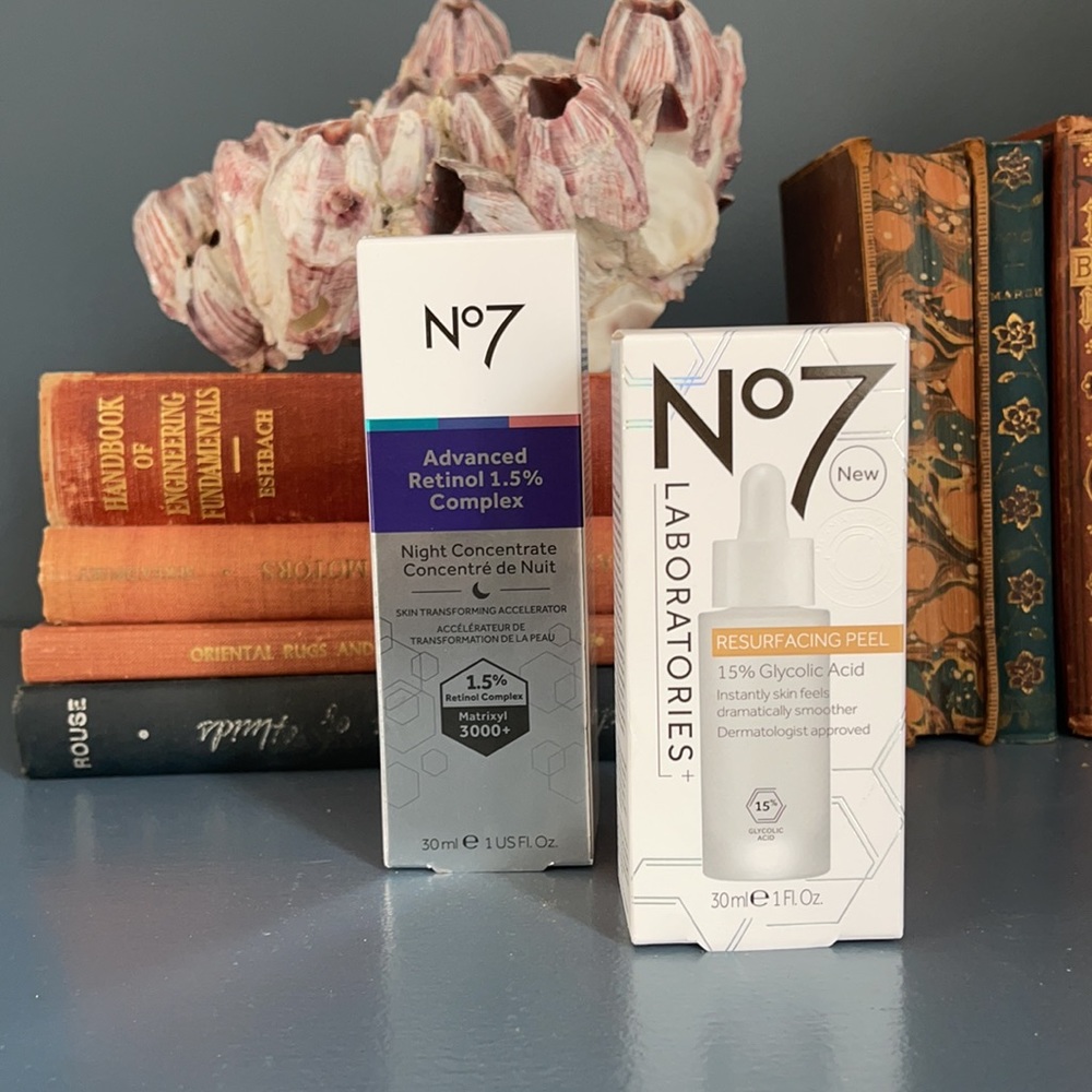 No7 glycolic acid peel & retinol concentrate NIB
